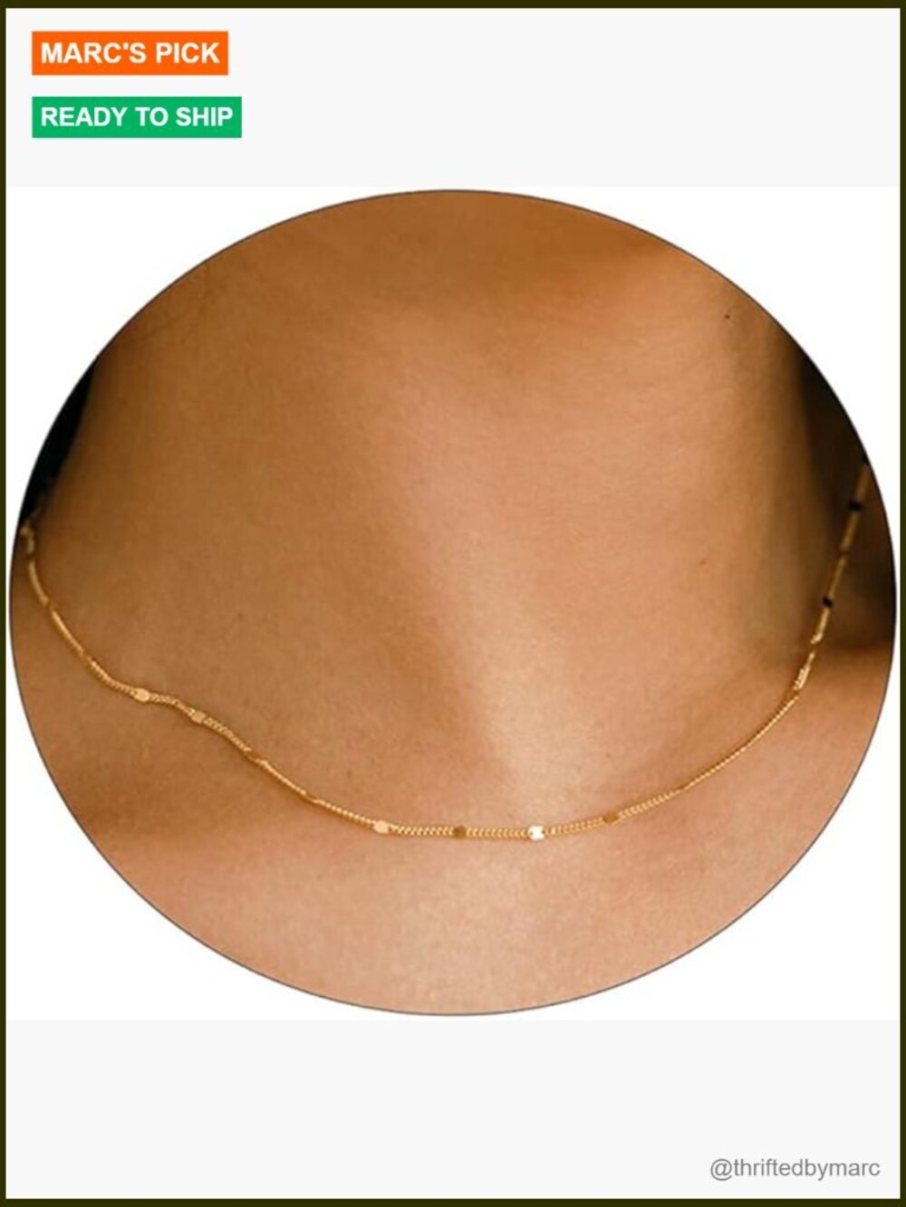 Shining Dots Station Gold Chain Necklace Dainty Sparkle Choker